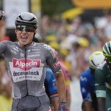 Jasper Philipsen a dominé le sprint de mardi sur le Tour KEYSTONE/AP/Jerome Delay
